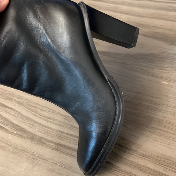 COLIN STUART BLACK LEATHER ANKLE BOOTS 7.5 - Picture 8 of 16